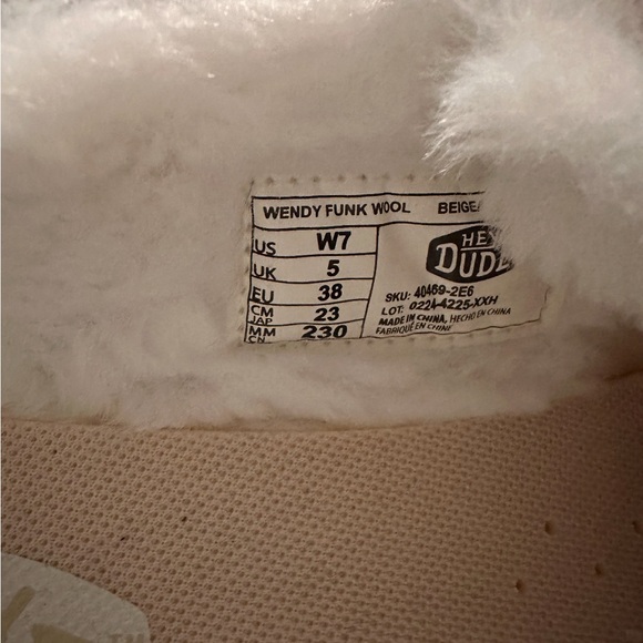 Hey Dude Wendy Funk Wool Cream Shoes - Picture 2 of 3